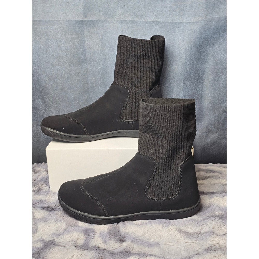NWOT WHITIN Barefoot Chelsea Sock Boots Black Wide Toe Box Womens 
42/ US 11